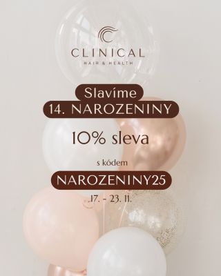 14 let s vámi. 🎂 CLINICAL HAIR&HEALTH slaví narozeniny a radost chce sdílet i s vámi. 🤎 Jako poděkování jsme pro vás...